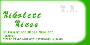 nikolett miess business card